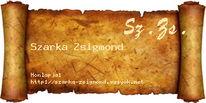 Szarka Zsigmond névjegykártya